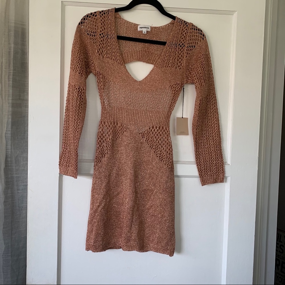 SUPERDOWN crochet mini dress